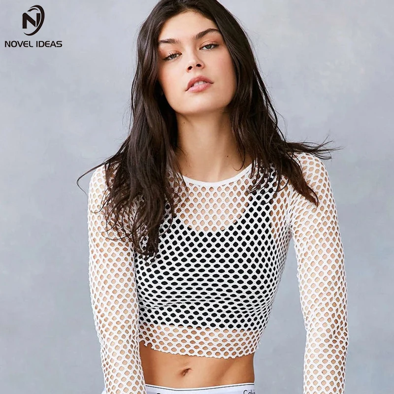 Novel ideas Women Yoga Mesh Slim Fitness Shirts Running Sports Fitness