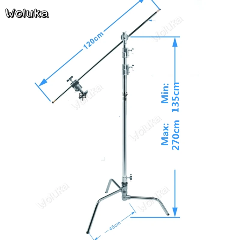 Сверхмощный светильник, подставка с волшебной ножкой, стойка для фотосъемки, стрела, перекладина, большая нержавеющая сталь, быстро складывающаяся, 270 см CD50 T10