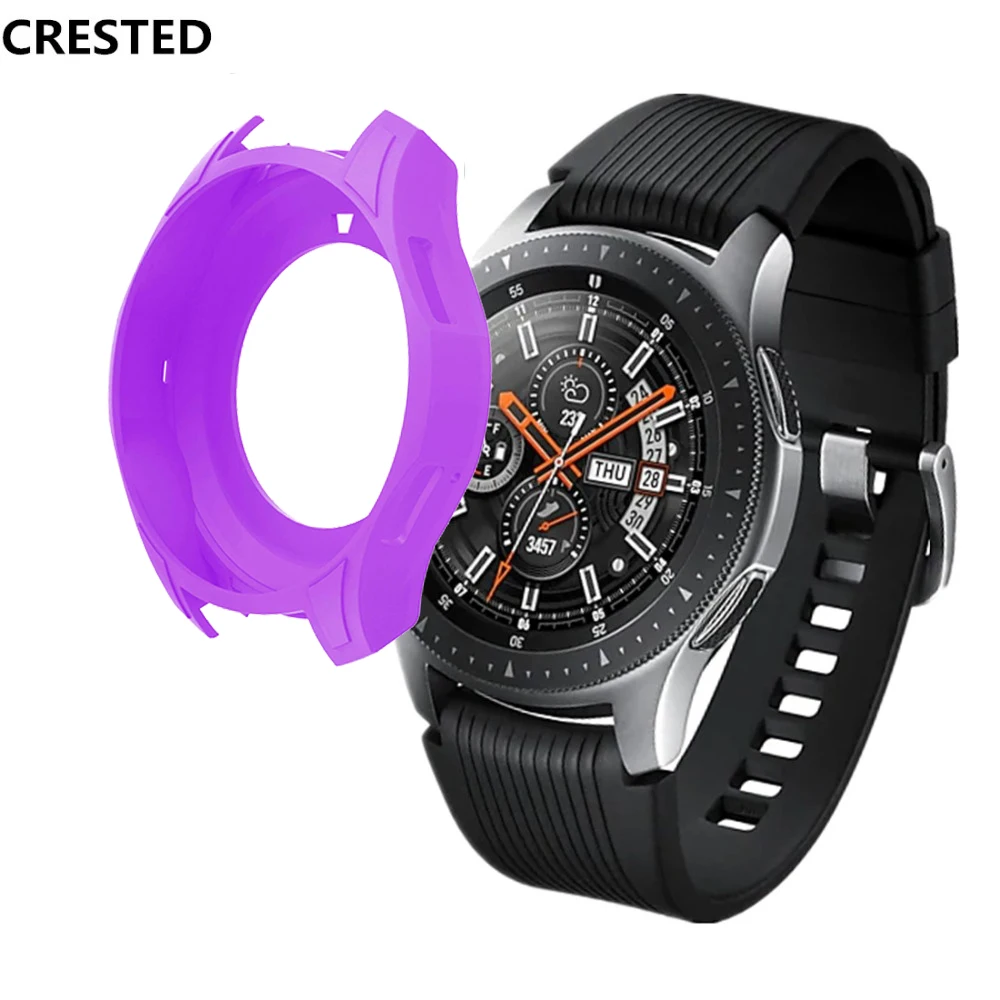 

CRESTED Protective Case For Samsung Galaxy Watch 46mm/Gear S3 Frontier case Silicone Protect Cover Shock-proof Watch Accessories