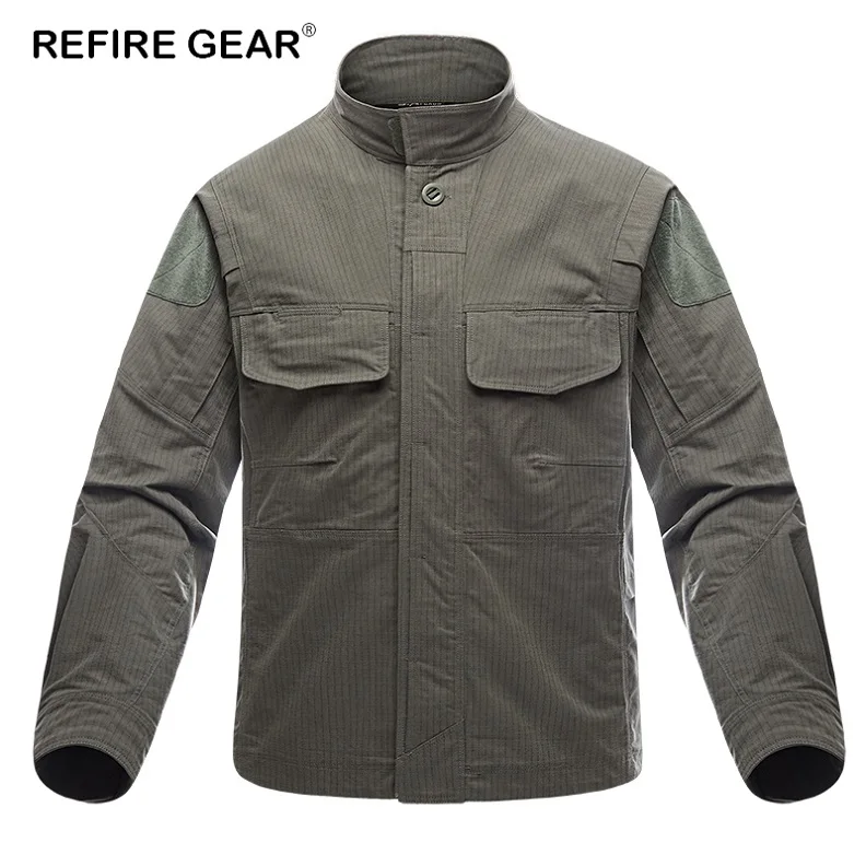 ReFire gear тактическая рубашка уличная Водонепроницаемая походная тактическая рубашка мужская весенняя и осенняя походная рубашка-рубашка в форме - Цвет: army green