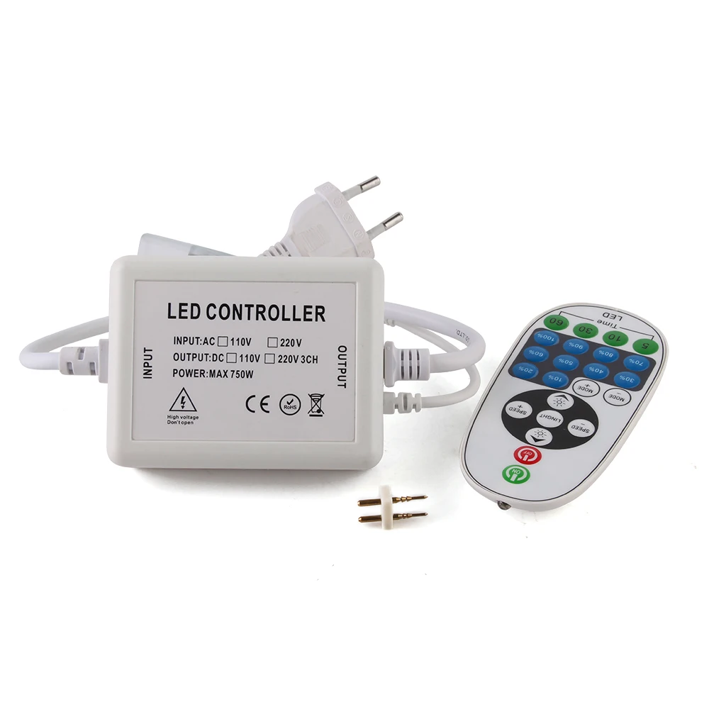 

EU/UK Plug Infrared Controller 23 Key Button Mini IR Remote LED Controller For 50meter Monochrome LED Strip Light