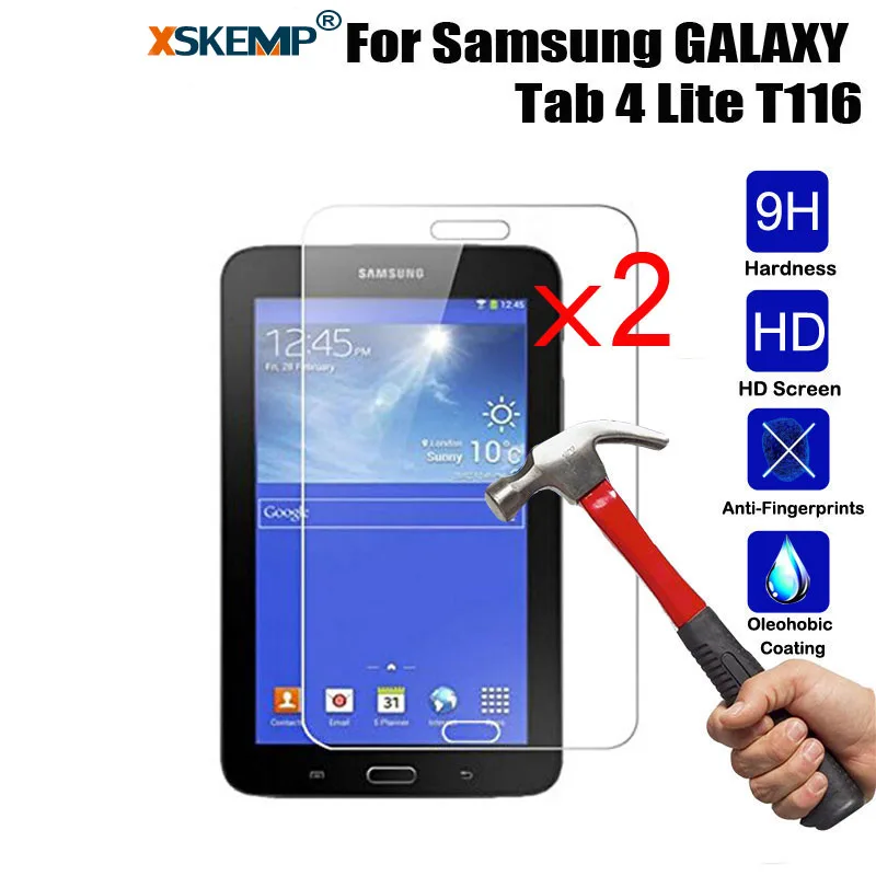 XSKEMP 2 шт./лот 9H 0 3 мм протектор экрана планшета для Samsung GALAXY Tab 4 Lite 7 SM-T116 защитная