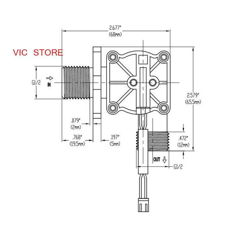 Вертикальный/горизонтальный магнитный переключатель потока воды VCB658 пластиковый переключатель потока воды