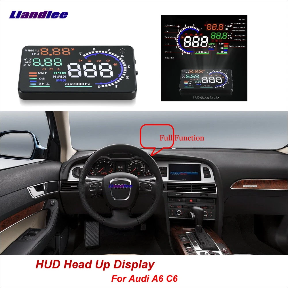 Liandlee Car Hud Head Up Display For Audi A6 C6 2011 2018 Digital Speedometer Fuel Consumption Projector Screen Detector Head Up Display Aliexpress