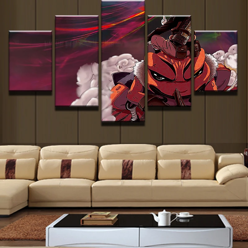 

5 Panel Naruto Animated Cartoon Characters Modular Picture Painting Wall Art Home Decor Living Room Canvas Print Modern Painting