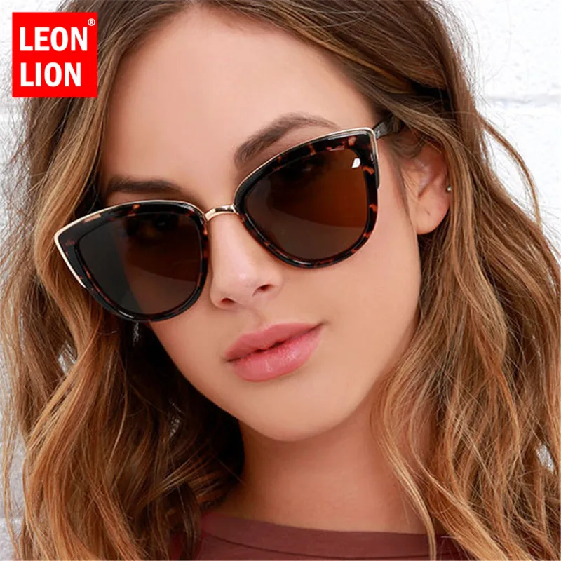 Солнечные очки LeonLion в металлической оправе UV400 женские зеркальные модные