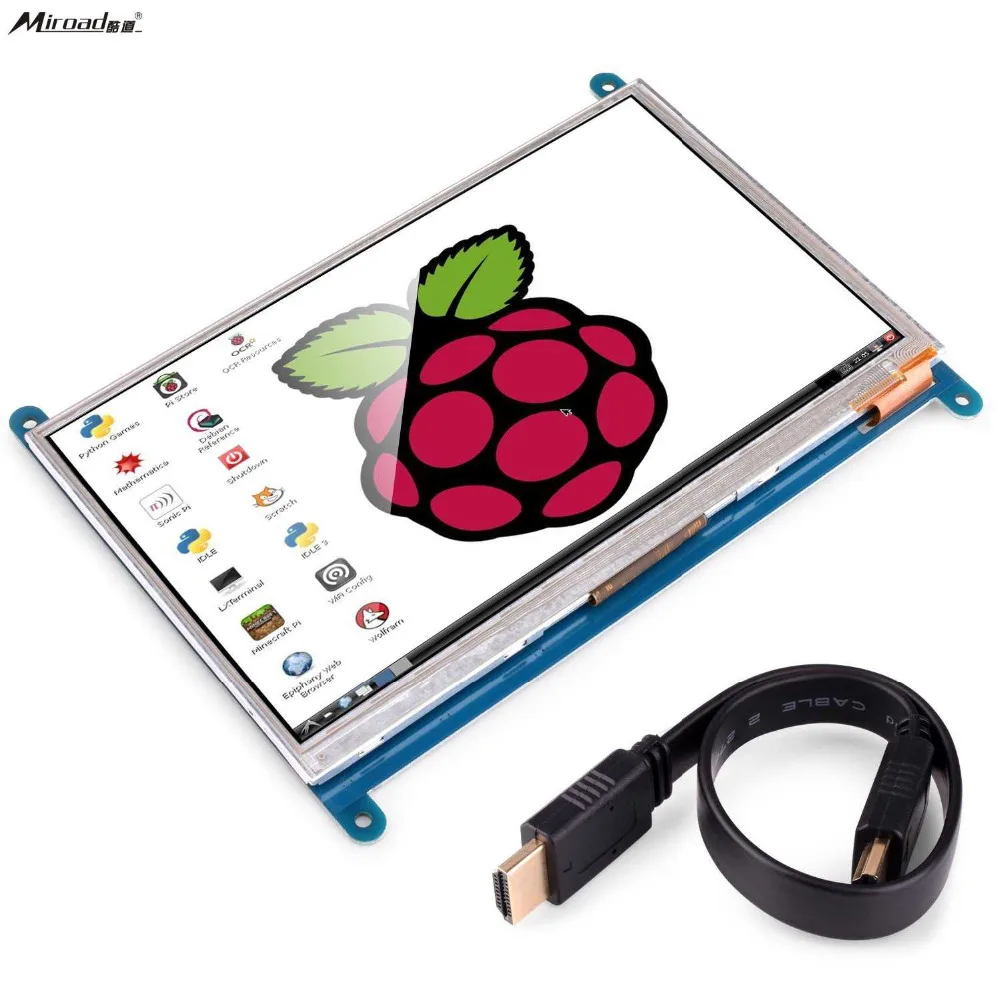 Miroad 7 Inch Capacitive Touch Screen TFT LCD Display HDMI Module 800x480 for Raspberry Pi 3 2 Model B and RPi 1 B+ A B SC7B