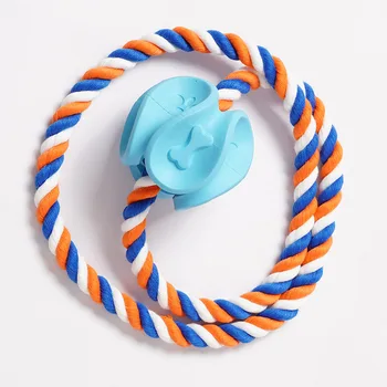 

Dog Chewing Toy Rubber Bite-resistant Ball Throw Fetch Interaction Ball with Rope for Training UD88