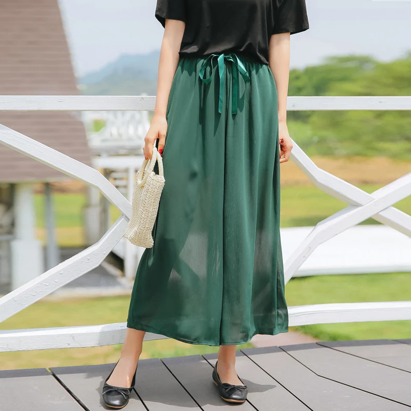 Women's Trousers Korean Punk Harajuku Ulzzang Chiffon Wide Leg Pants