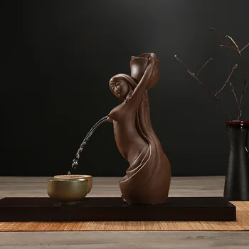 

Home Decor Cute Tea Pet Purple Sand Ceramic Crafts Mermaid Ceramic Teapot Collectable for Decoration