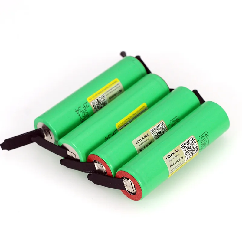 4 шт./лот Liitokala 3,7 V 18650 2500mAh батарея INR1865025R 3,6 V разрядка 20A выделенная батарея питания+ DIY никелевый лист