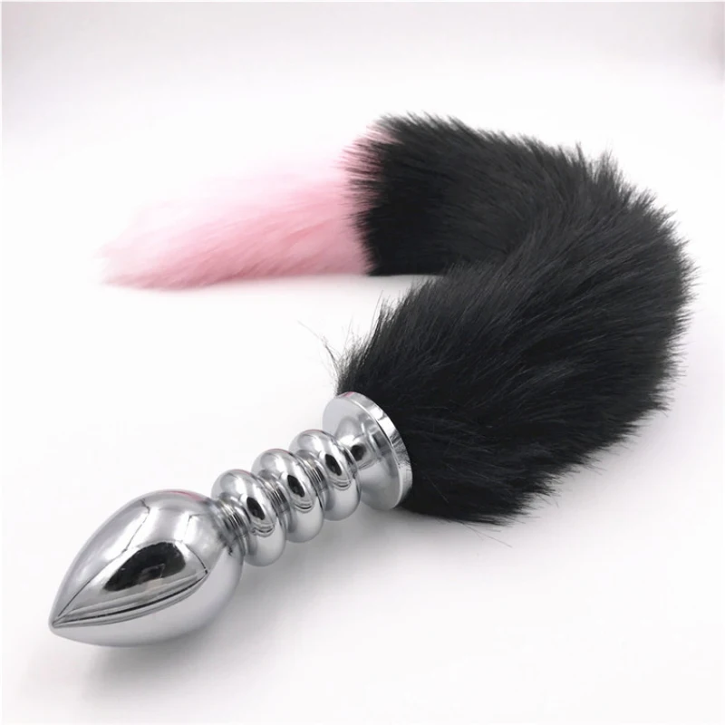 Fox Tail Anal Plug Stainless Steel Pleasure Bead Butt Stimulator Sex Products Flirt Toys for Women H8-105E | Красота и здоровье