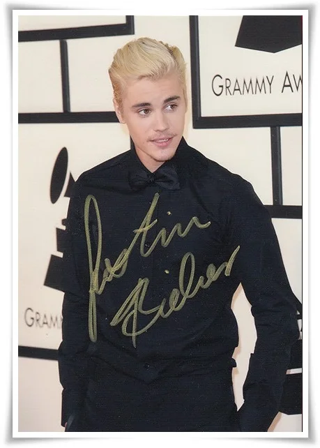 Justin Bieber signed autographed asli foto gambar 4*6 inci bintang terkenal baru Amerika freeshipping 07.2016 07