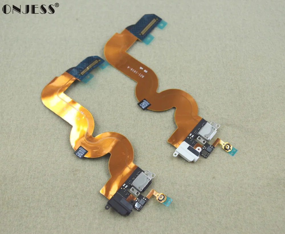 

Onjess Black White Headphone Audio Jack Bottom Charging Dock Port Home Button Flex Ribbon Cable for iPod Touch 5th 32GB 64GB