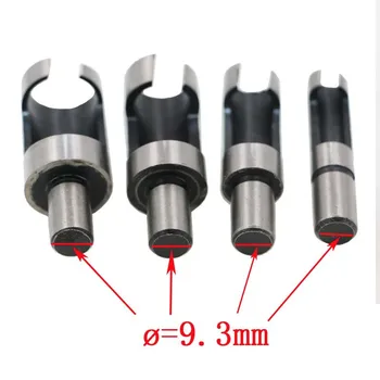 

4pcs Round Shank Wood Plug Cutter Set Tenon Dowel Cutting Tools Woodworking Drill Bit Barrel 6/10/13/16mm Reaming Bit