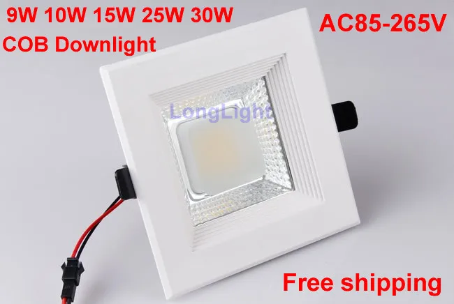 

5pcs/lot Square Cob Spot Led Downlight 30W 85-265V Led spot light led lamp panel Led CE RoHS