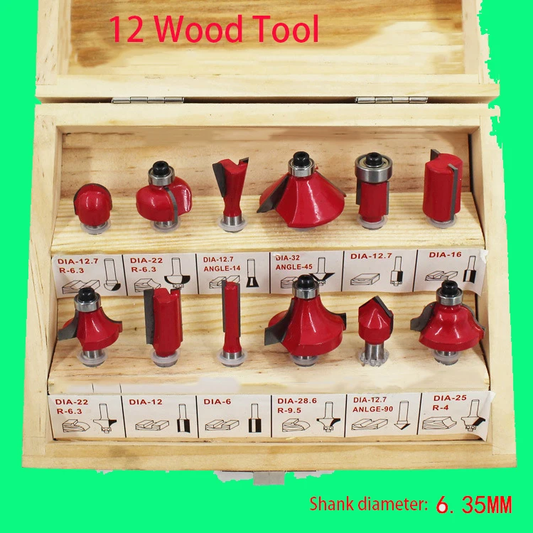 New high quality woodworking milling cutter set 12 pieces/sets, 15