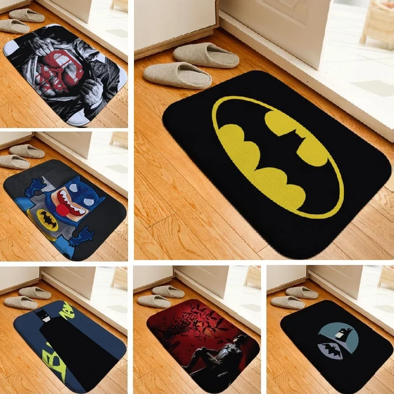 

Avenger Endgame Mat Batman Printed Rug Toilet Carpet Cartoon Batman Logo Flannel Non Slip Bath Absorbent Bathroom Mat Floor Mat