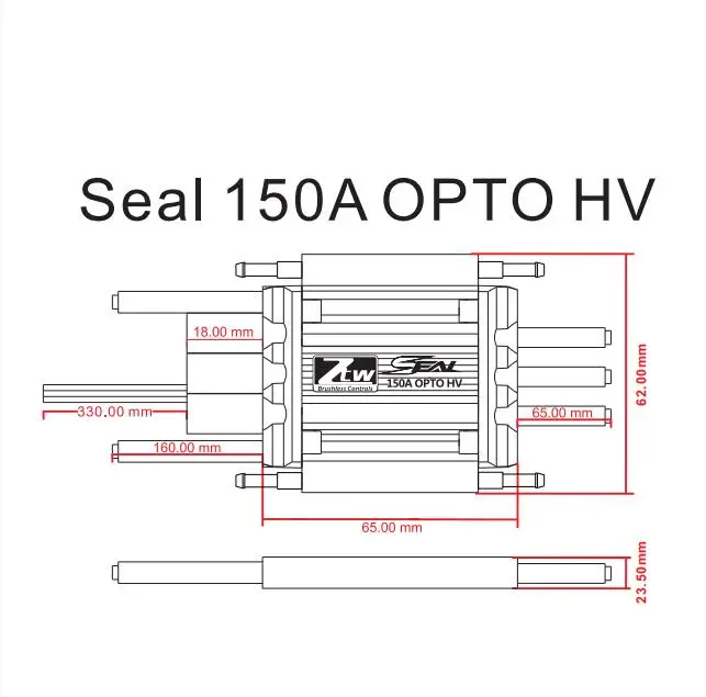 ZTW уплотнение 150A 160A OPTO HV бесщеточный ESC Отличная производительность для RC лодки