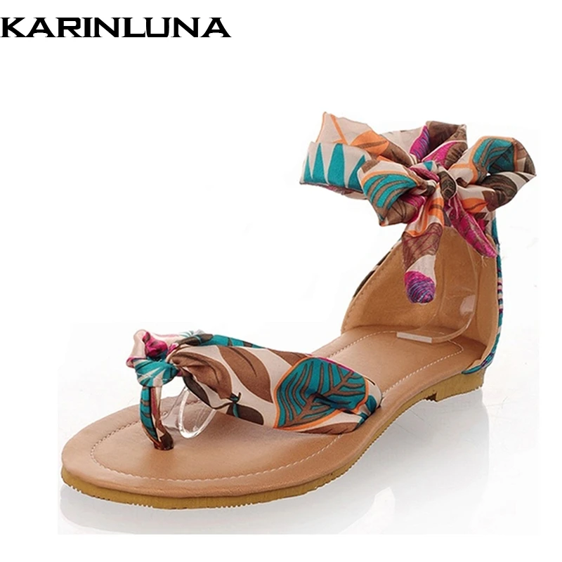 2018 Women Sandals Flower Print Air Mesh Ribbon Summer Shoes Woman Flat Footwear Ankle Strap Bohemia Sandals Big Size 34-43 2018 Women Sandals Flower Print Air Mesh Ribbon Summer Shoes Woman Flat Footwear Ankle Strap Bohemia Sandals Big Size 34-43