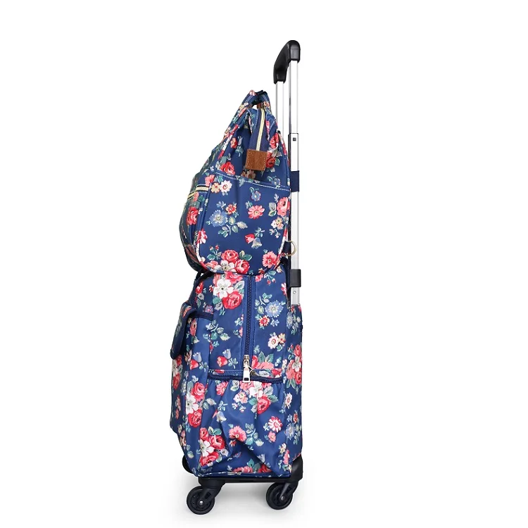 Women Travel Trolley Bags travel Backpack with wheel Rolling luggage trolley backpack waterproof Oxford Rolling Baggage Suitcase