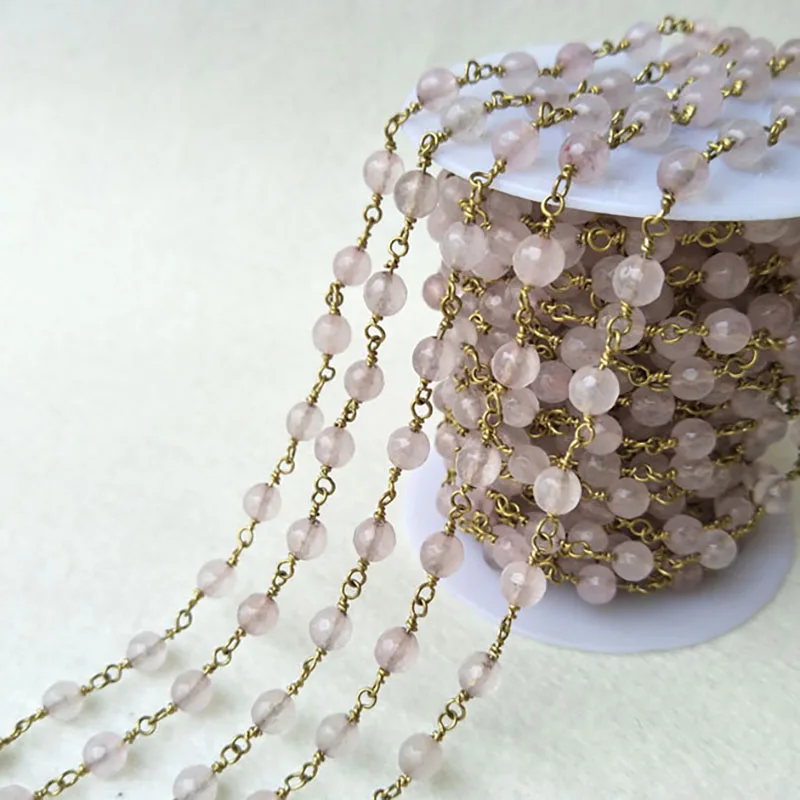 Handcrafted Gold Color Wire Wrapped Chains jewelry Finding,Natural Agat