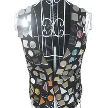 Новое поступление дизайнерский певец 1 сценический мужской костюм зеркальный нестандартный маленький жилет мужской жилет cappotto