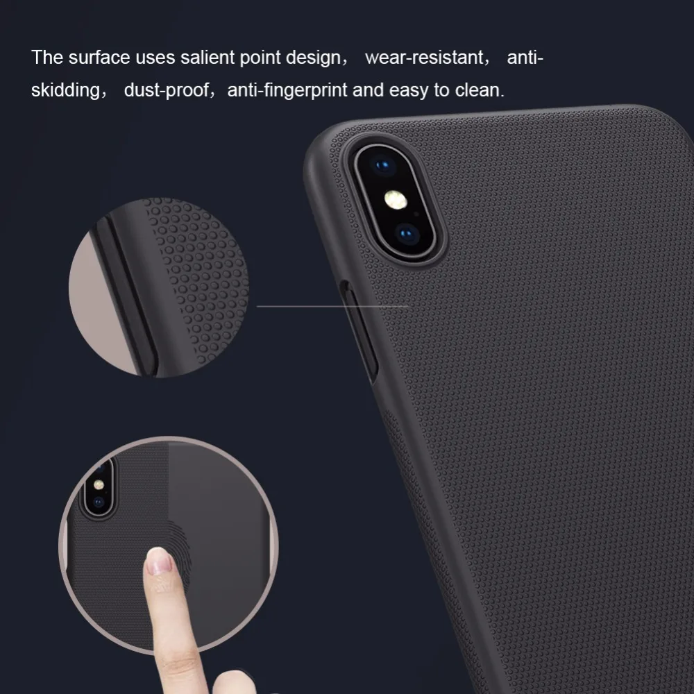 case for iphone XS Max XR X NILLKIN Super Frosted Shield hard PC back cover case for apple iphone XS Max gift phone holder iphone 6s plus phone case