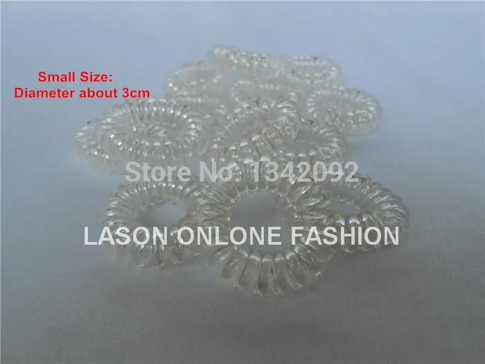 

50pcs/lot 3cm Small Size Transparent Hair Band Telephone Wire Elastic Hair Rubber Band For Girl Scrunchies Gum Hair Tie
