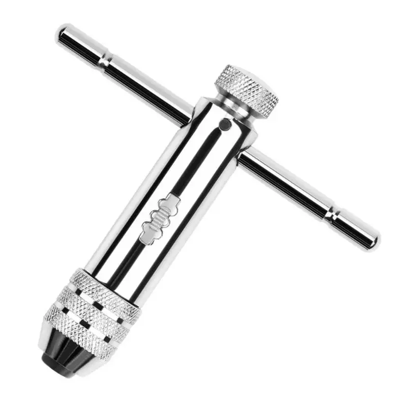 

Adjustable 3-8mm T-handle Ratchet Tap Wrench Handle Stainless Steel with M3-M8 Machine Screw Thread Plug Tap
