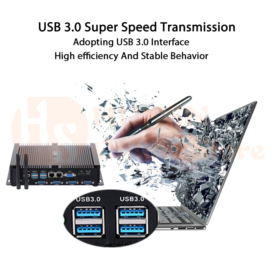 Fanless Industrial PC 1007U 1037U I5 3317U HUNSN IM02 (13)