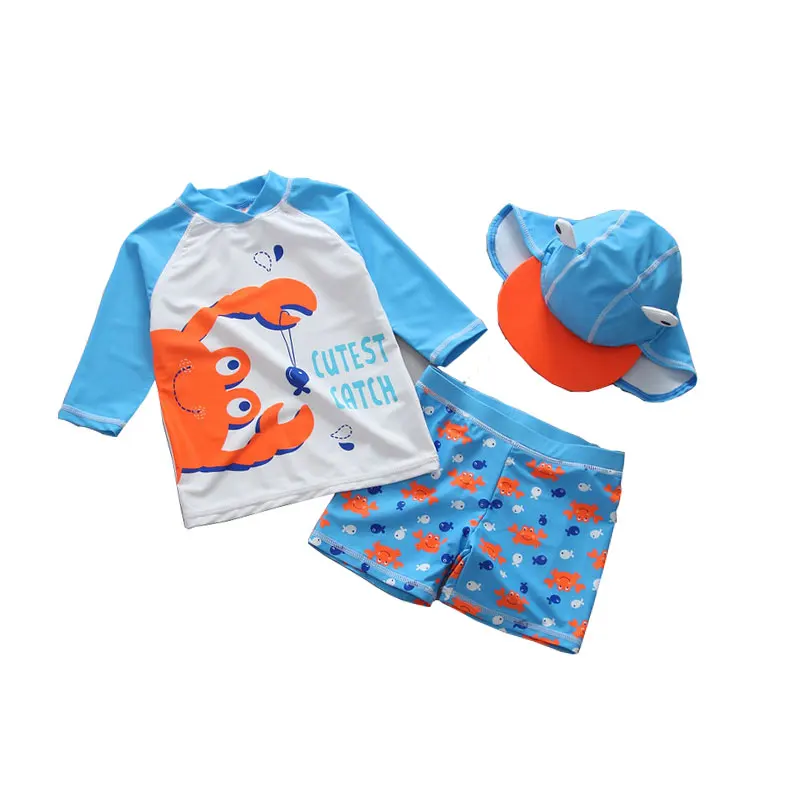 

2019 Boy Summer Swimsuit for Baby Boy Swimwear Children Beach Wear Boy Swimwear Bathing Suit 3pcs Swimming Beachwear
