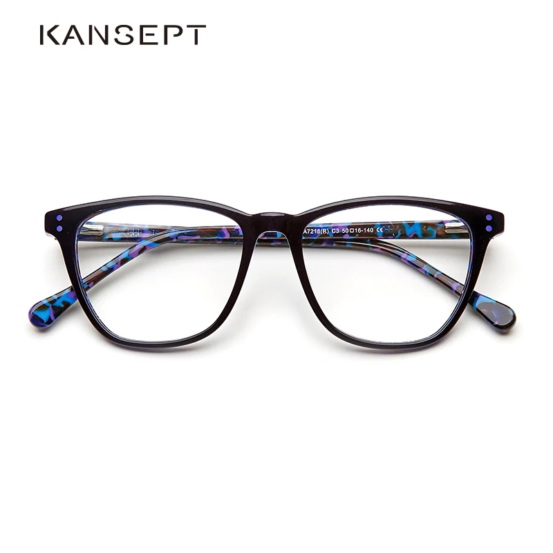 

Acetate Woman Glasses Optical Frames Clear Fashion Transparent For Female Optical Spectacle Frame Rivet Purple color