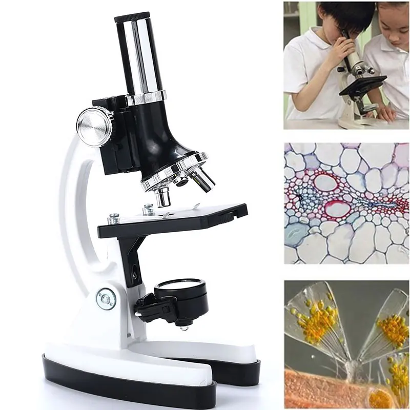 Микроскоп лабораторный набор светодиодный 900X широкоформатный микроскоп обучающая игрушка портативный микроскопио Magnifie Биологический микроскоп для детей