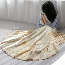 Super Soft Round Burrito Blanket Portable Tortilla Sofa Throw Flannel Blankets For Beds Picnic Travel Blankets aibeile 2018 new high quality flannel baby blanket newborn super soft cartoon blankets 100 110 cm for beds thick warm kid