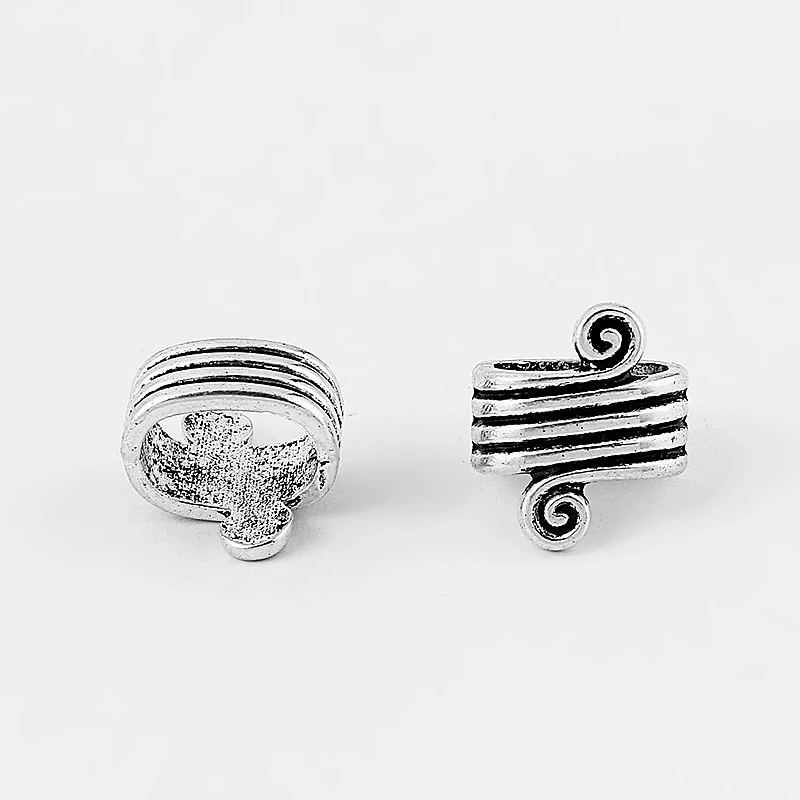 

8Pcs Antique Silver Swirl Sprial Slider Spacer Beads For 10x6mm Licorice Leather Cord