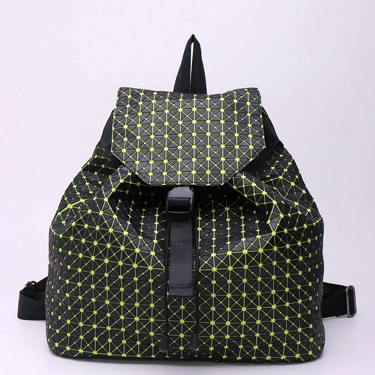 Japanese Designer Geometric Lattice PU Leather Backpack Famous Brand Stylish Backpacks For ...