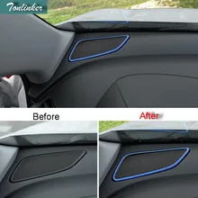 Tonlinker Обложка наклейки для Chevrolet Equinox автомобильный Стайлинг 2 шт. приборная панель из нержавеющей стали маленькие крышки динамиков стикер