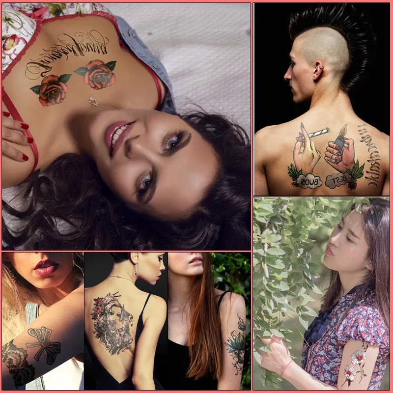 2019 Geometry cool Temporary fridge magnet Tattoo Sticker Women Minimalist lines pattern Body Art New Design Fake Men Tattoos | Дом и сад