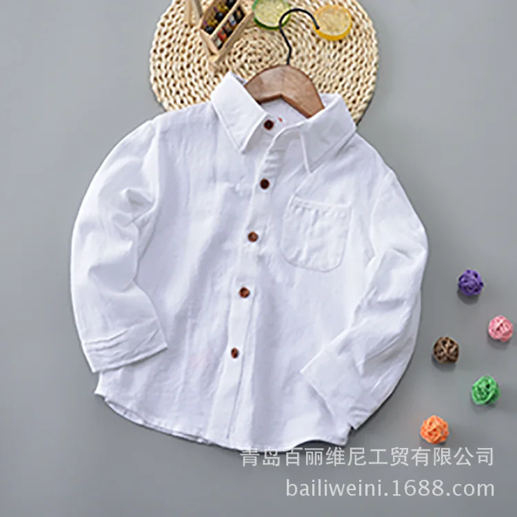 Рубашка с Микки Маусом для мальчиков и девочек одежда на лето, весну и осень топы для детей, детские рубашки с длинными рукавами для детей от 3 до 7 лет, 3 цвета - Цвет: Белый