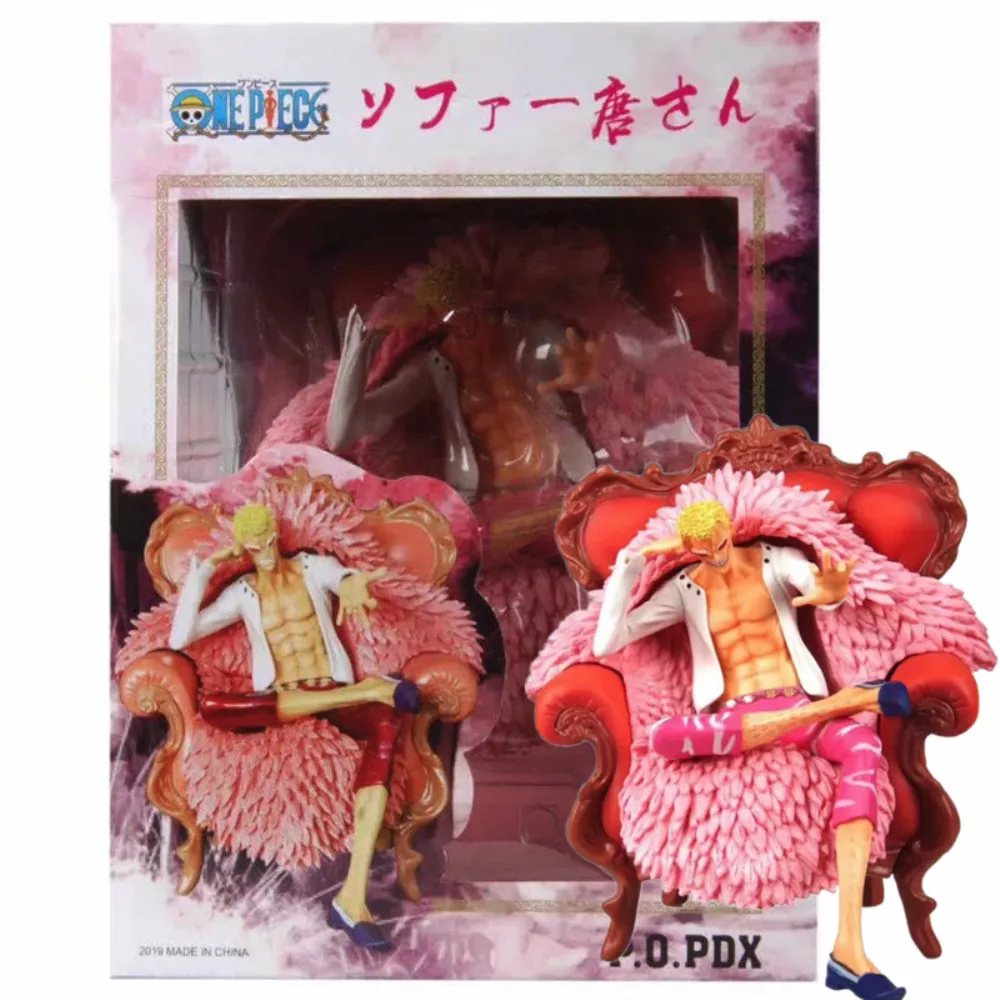 One Piece Figure DX Donquixote Doflamingo One Piece Sofa Ver PVC Figuras Anime Figure Hot Toys Model Gift Children Figma Doll PG