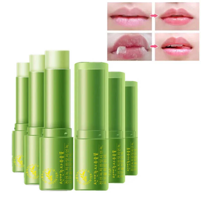1PCS Green Tea Fresh Moisturizing Nutritious Lip Balm Lipstick Makeup