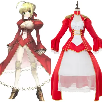 

Fate Extra Cosplay Last Encore Nero Saber Costume Adult Women Red Dress Halloween Carnival Cosplay Costumes Tailor Made