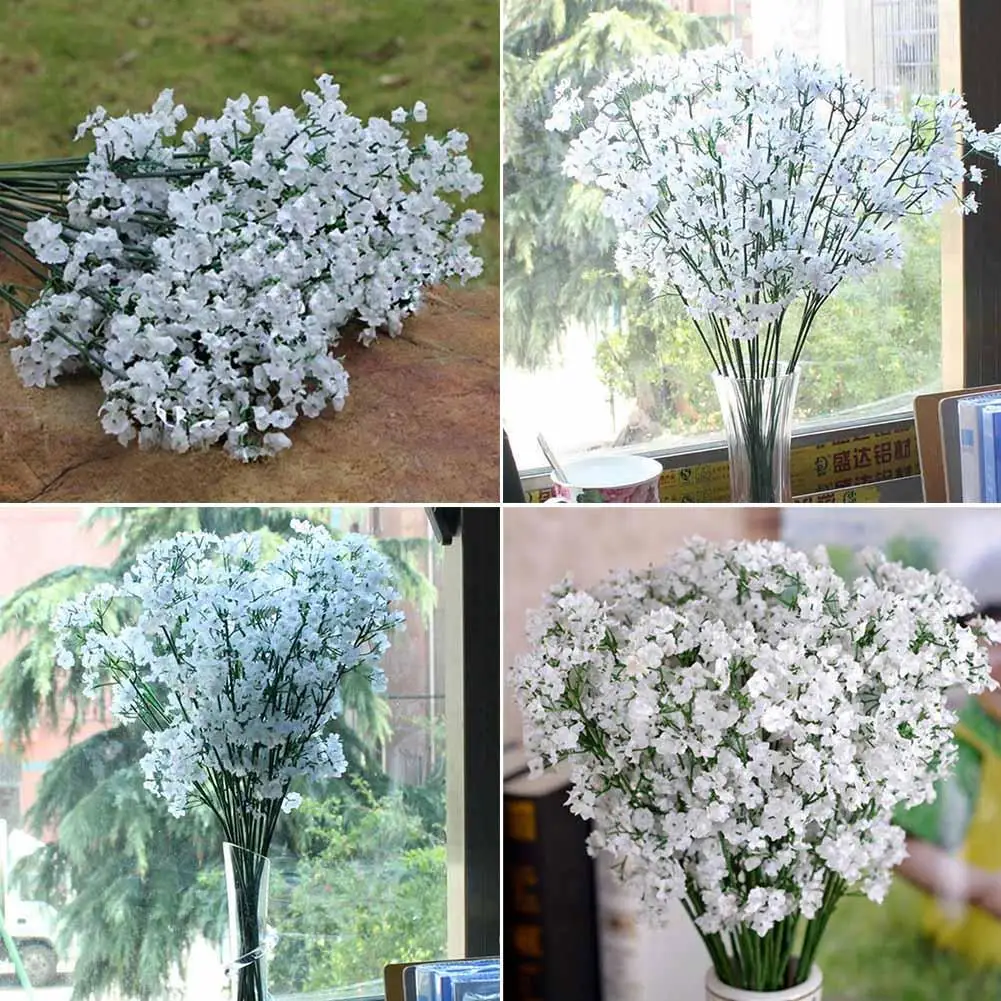 

60Pcs Flowers Covered The Sky Gypsophila Floral Artificial Fake Silk Babybreath Flower Plant Home Party Wedding Decor