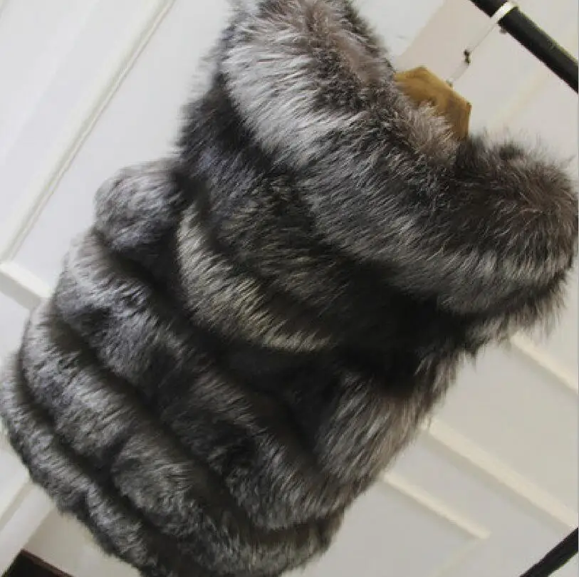 White gray Color À red Renard Faux 2018 4xlA592 pink Taille Manteau Fourrure Manches photo Fox Gilet De Veste Naturelle Sans La Capuchon Plus D'hiver silver Femmes XZkuwOPiT