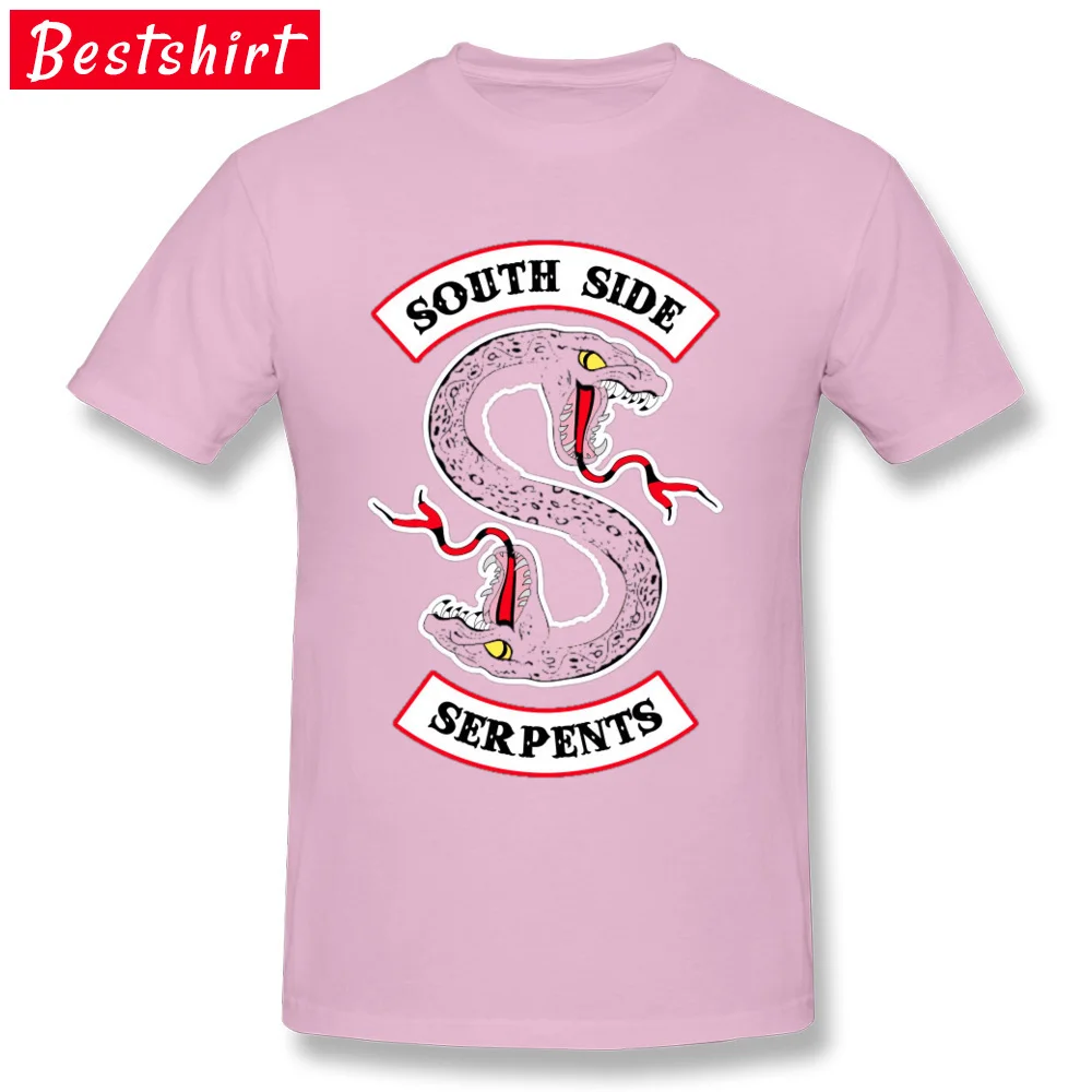 Casual Design Fashionable Short Sleeve April FOOL DAY T Shirt Classic Crew Neck 100% Cotton Sweatshirts Men T Shirt Riverdale   South Side Serpents pink