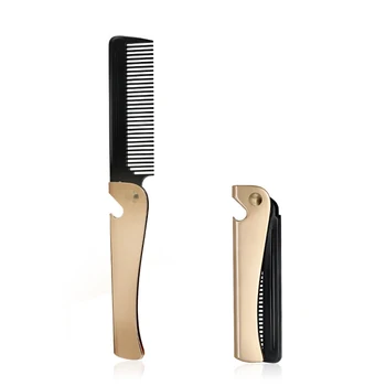 

1PC Oil Head Hair Care Travel Comb Folding Portable Beard And Mustache Comb Men Fake Beard Shaping Template Styling Comb For Men
