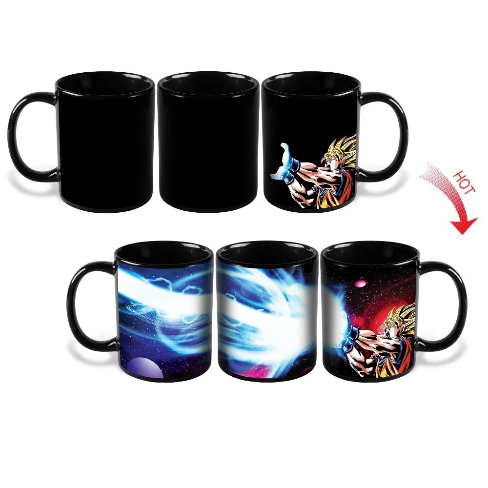 Dragon Ball Z Goku Heat Reactive Color Changing Coffee Mug - Kamehameha Super Saiyan Ceramic Novelty Gift Cup image 2