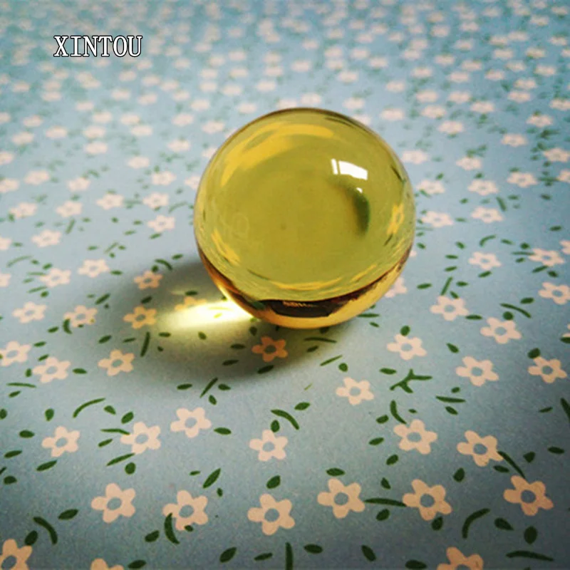 XINTOU 1 шт. желтый хрустальный шар Натуральный Необработанный янтарный камень фэн-шуй декоративные стеклянные шарики домашний стол украшения - Цвет: 3 CM Yellow Ball