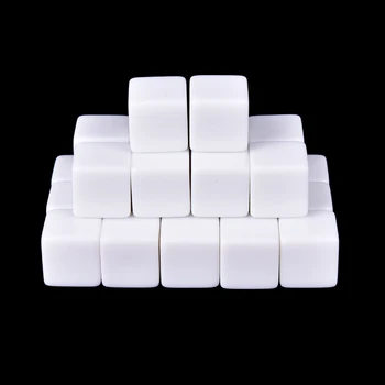 

New 25PCS/Lot RPG White 16mm Gaming Dice Standard Six Sided Round Corner Die For Birthday Parties Other Game Accessories